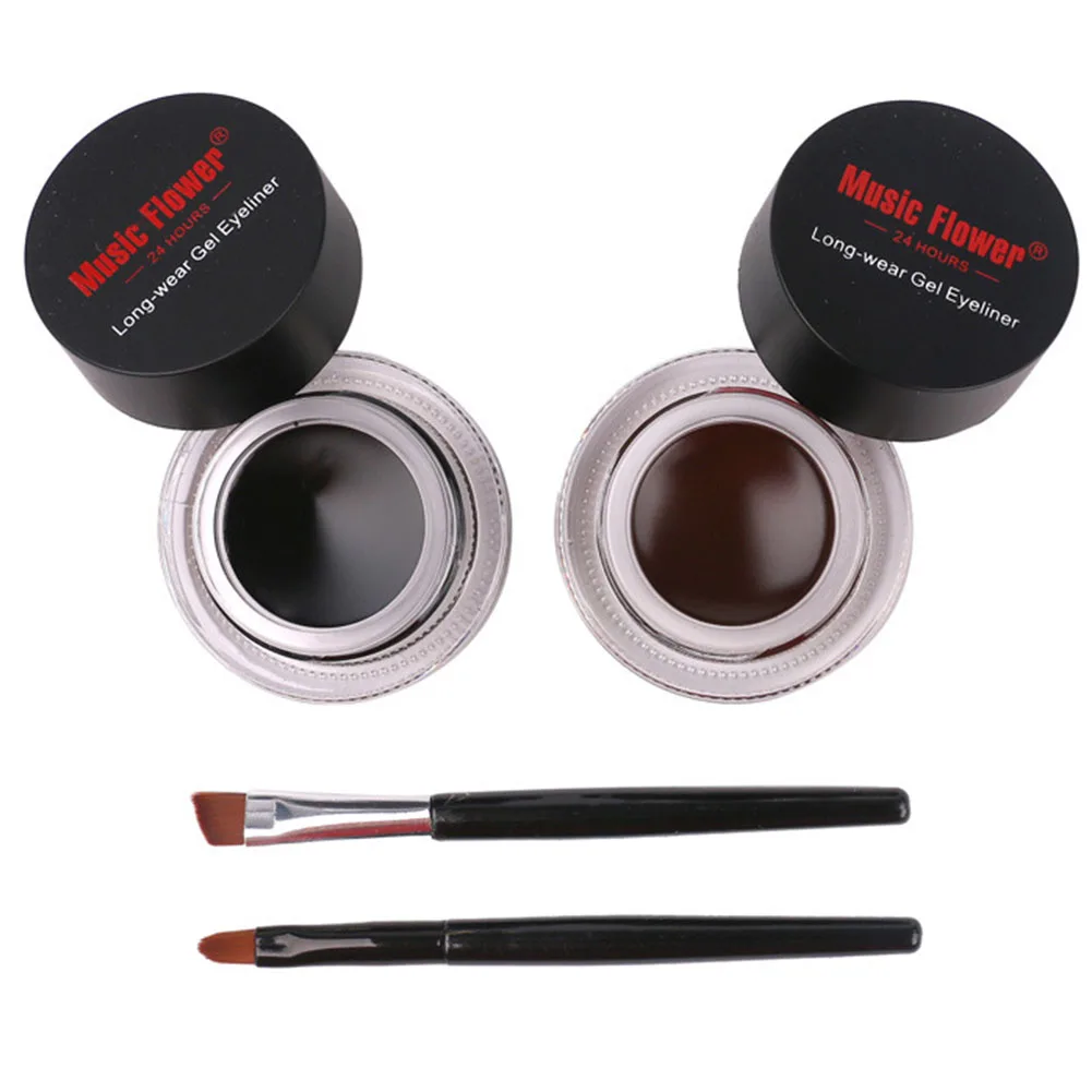 

2PCS Eyebrow Eye Makeup Waterproof Bi-color Women Eyeliner Gel For Artist Long Lasting Fast Dry