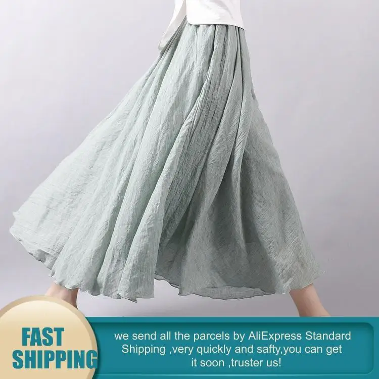 Корейская женская длинная белая плиссированная миди юбка Лето Юбка с высокой