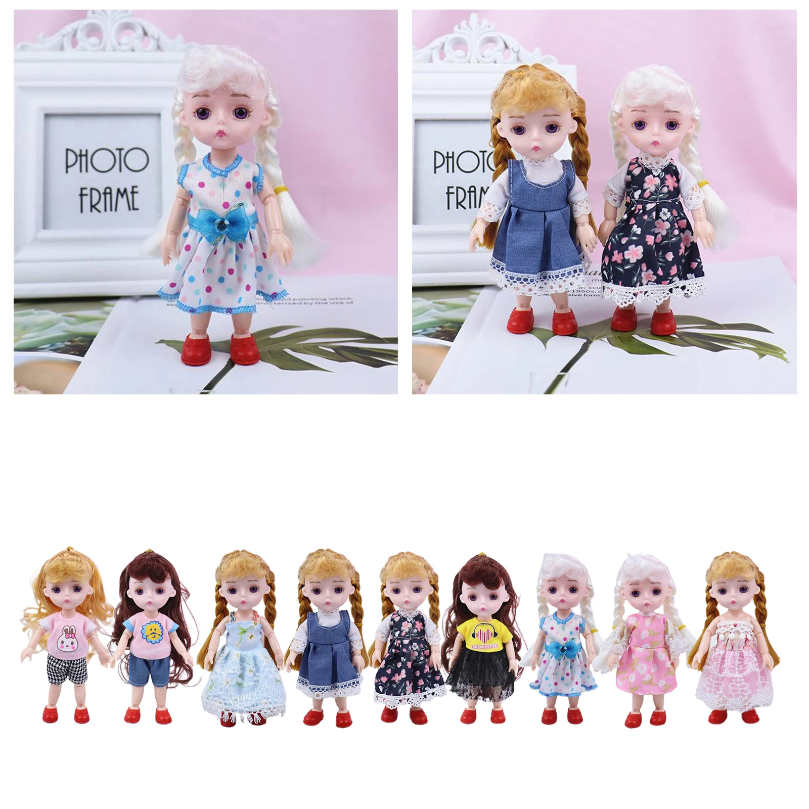 

Подвижная шарнирная мини-кукла 6 дюймов 1/12 BJD с 14 суставами, красивая кукла для макияжа