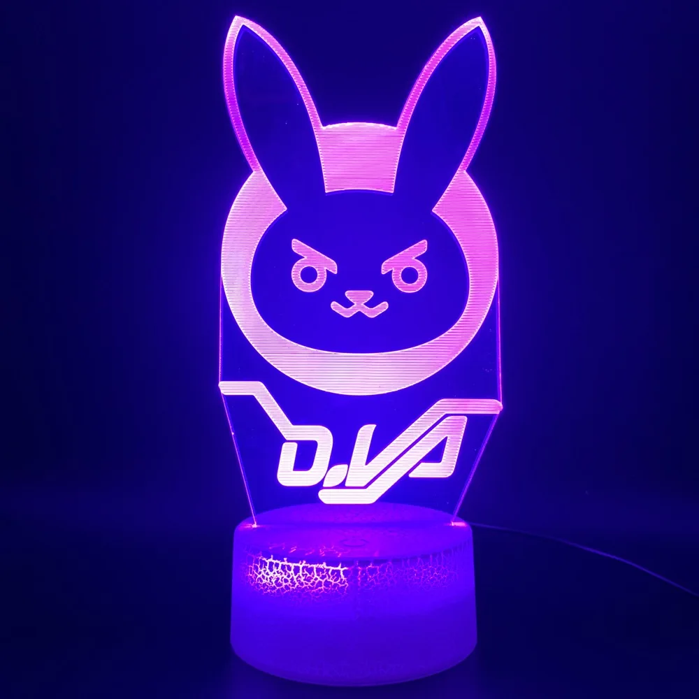3d оптическая лампа для игр Overwatch D.Va Hana Song Спальня украшение ночсветильник подарок