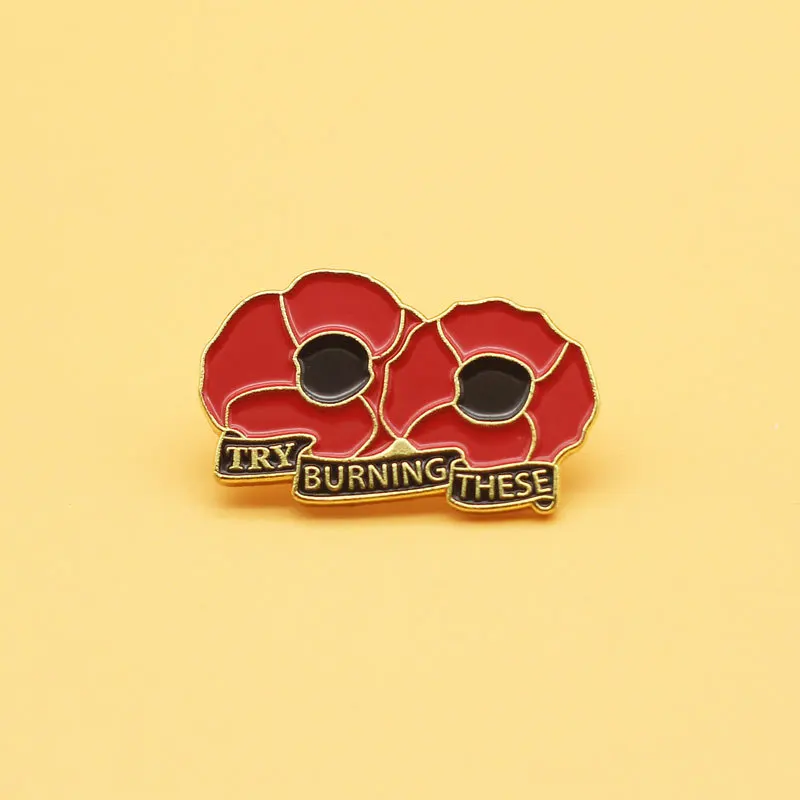 

XM-funnyTRY BURNING THESE Flower brooch, personalized clothes with decorations, brooch accessories