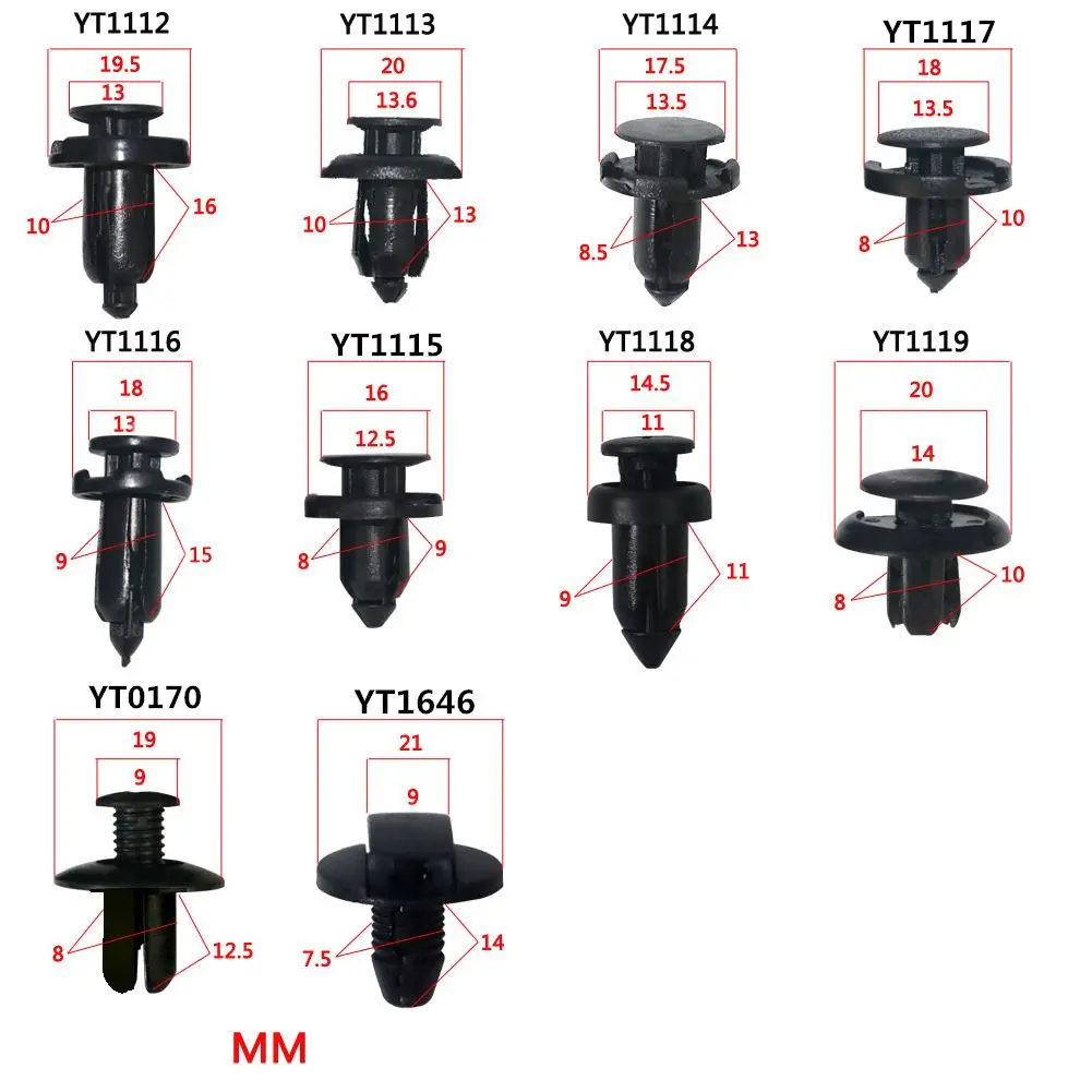 200 шт Пластиковые крепежи смешанные автомобильный бампер крепежные зажимы