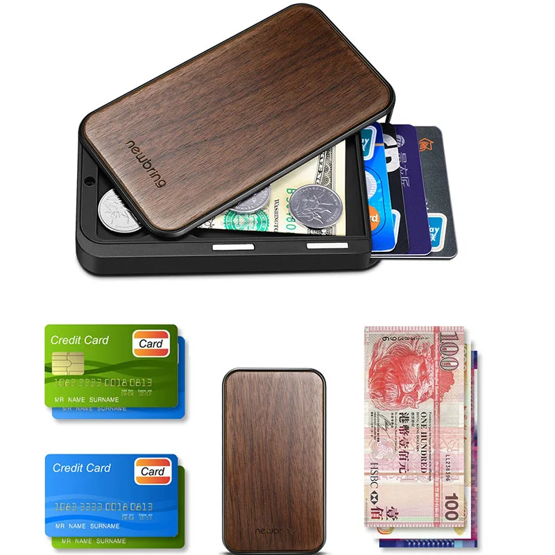 bank credit card holder mens pocket anti rfid blocking card cover creative metal carbon fiber card wallet men and women free global shipping