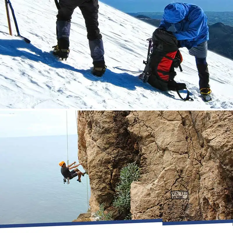 

1pair Climbing Crampons for outdoor winter Walk Ice Fishing Snow Shoes Antiskid Shoes Manganese Steel Shoe Covers