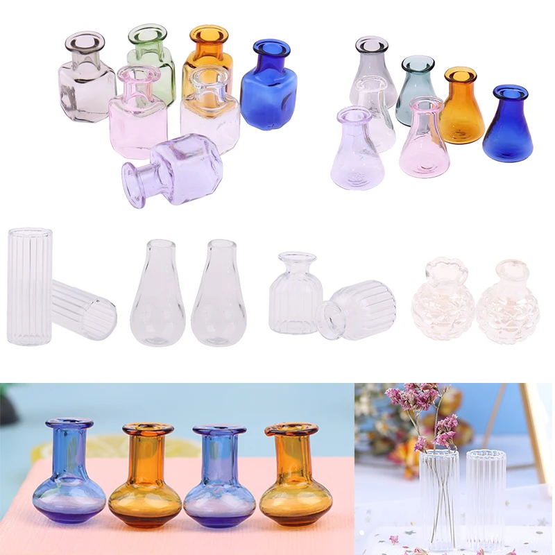 

2pcs 1:12 Doll House Miniature Flowerpot glass Vase Basin DIY Furniture Toys Dollhouse Accessories