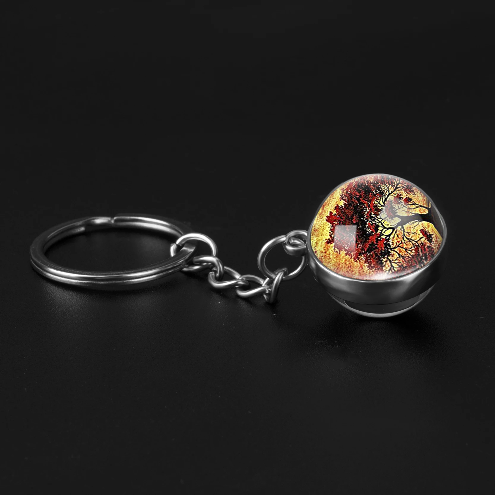 Новый стиль подвеска &quotДрево жизни&quot двухсторонний стеклянный брелок