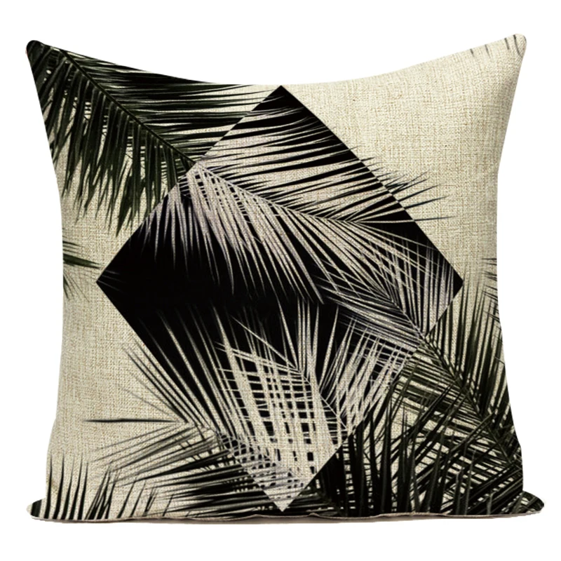 Декоративные подушки из полиэстера с тропическими растениями большие Пальмовые