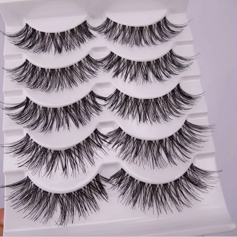 

5 pairs 3d mink eyelashes wispy eyelashes makeup handmade thick natural long cross false eyelashes makeup beauty extension