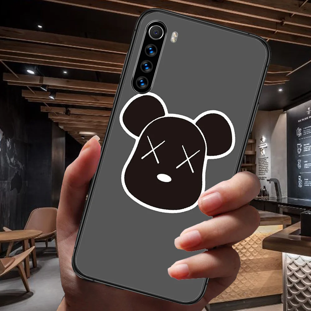 

Toy Design Fashion Brand Phone Case For Xiaomi Redmi Note 7 8 8T 9 9S 4X 7 7A 9A K30 Pro Ultra black Coque Silicone Etui Luxury