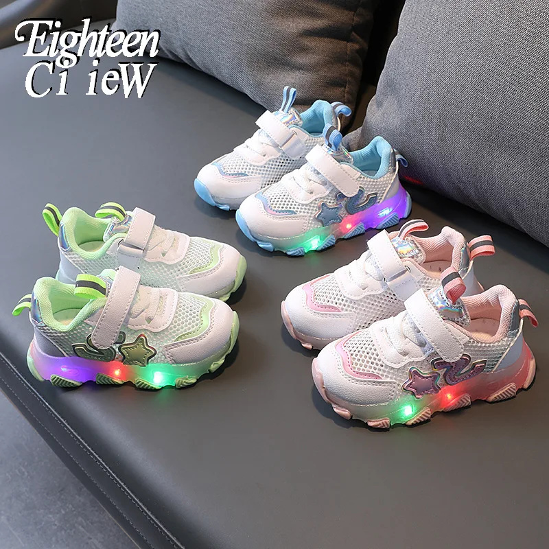 

Size 21-30 Children Glowing Shoes Baby Girls Shoes zapatillas con luces nino Kids Glowing Sneakers Anti-Slippery Sneakers