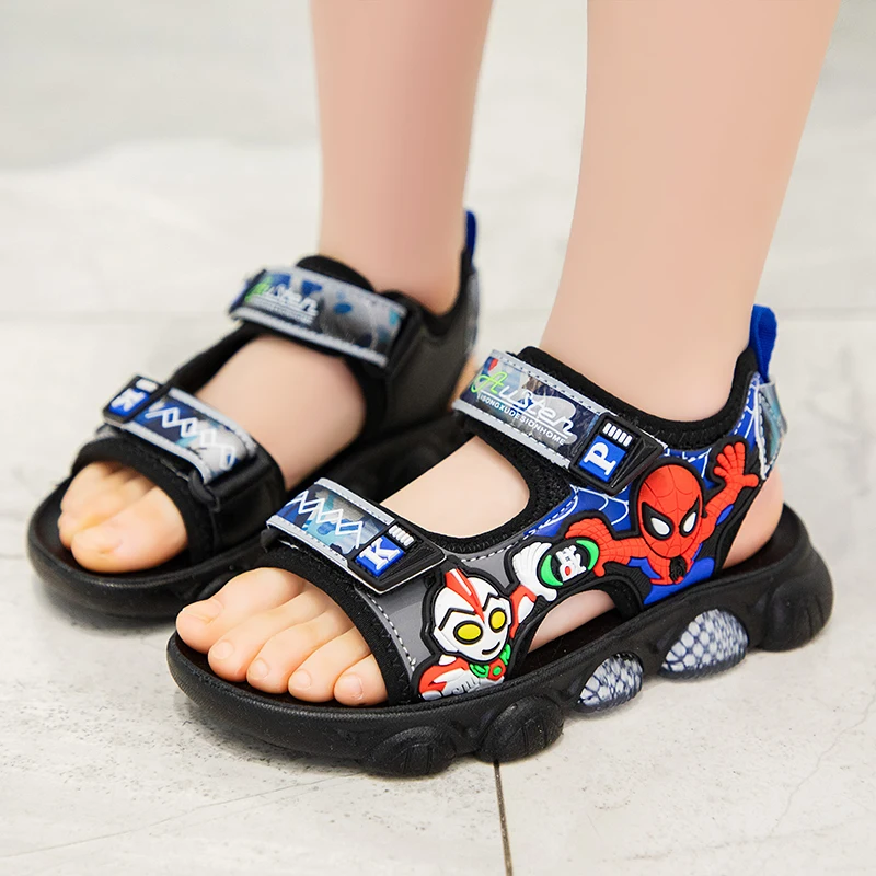 

2021 Boys Sandals Child Cartoon Pattern Kids Beach Shoes Soft Bottom Comfortable New Arrival Summer Unisex High Quality