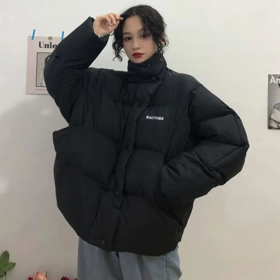 Новинка 2019 зимний женский пуховик короткий свободный однотонный черный зеленый