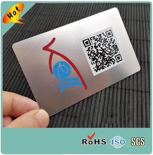 Personalized stainless steel qr code metal card with business