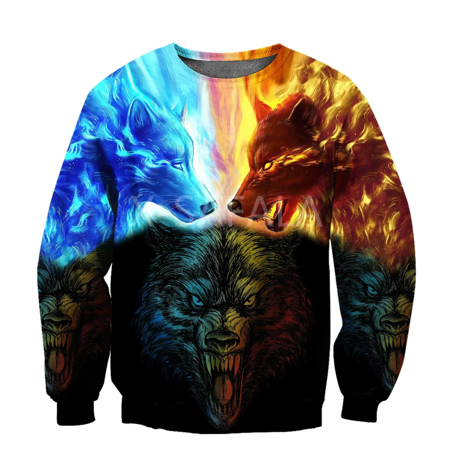 

Couple Wolf Art Anlmal 3D All Print Big Size XS-7XL Hoodie Man Women Harajuku Outwear Zipper Pullover Sweatshirt Casual Unisex