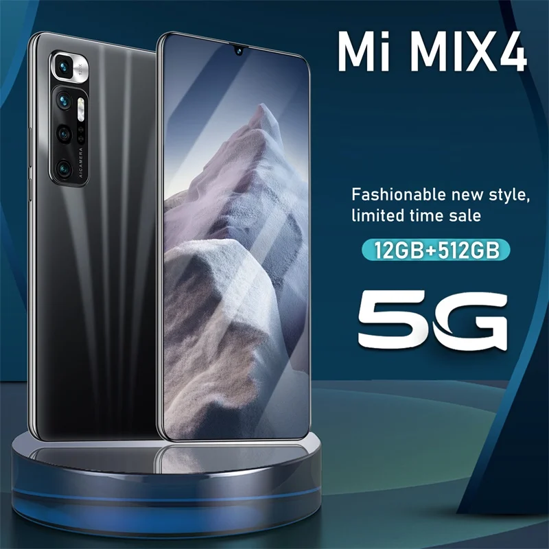 

New Mi MIX4 Smartphone android 12GB+512B 4G/5G 6.26Inch Screen 5000mAh Android 10 Dual SIM Card mobile phone unlocked smartphone