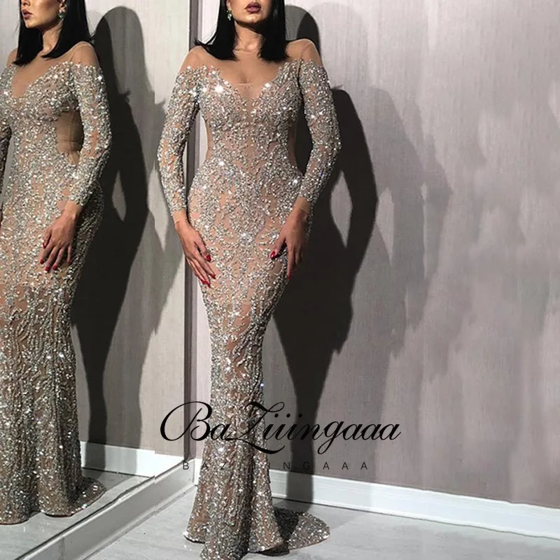 

Hi Shy Bridal Luxury Evening Dresses Long Woman Gown 2021 Sequins Robe De Soir Parties Plus Size Bride Dress Prom Party Gowns