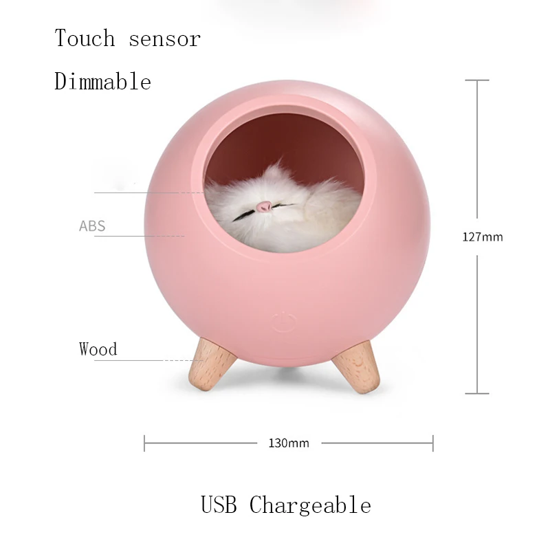 

Touch Sensor Led Night Light Cute Animal Night Lamp Minimalist Desk Lamp Cat Children Gift Room Light Table Lamps USB Chargeable