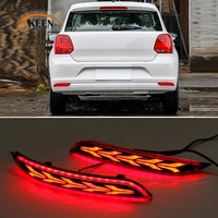 2pcs led rear bumper reflector for volkswagen vw polo 2014 2015 2016 2017 2018 taillight brake flowing turn signal lights