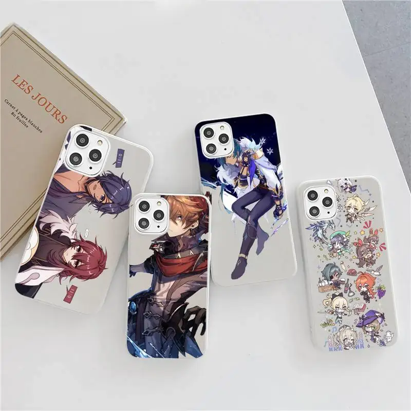 

genshin impact iphone 12 case Phone Case Candy Color for iPhone 6 6S 7 8 11 12 XS X SE 2020 XR mini pro Plus MAX mobile bags