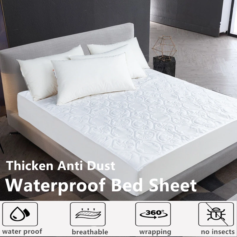

Waterproof Bed Sheet Covers Anti-mite Moisture Resistant Breathable Mattress Protective Heath Thicken Bed Moisture Covers