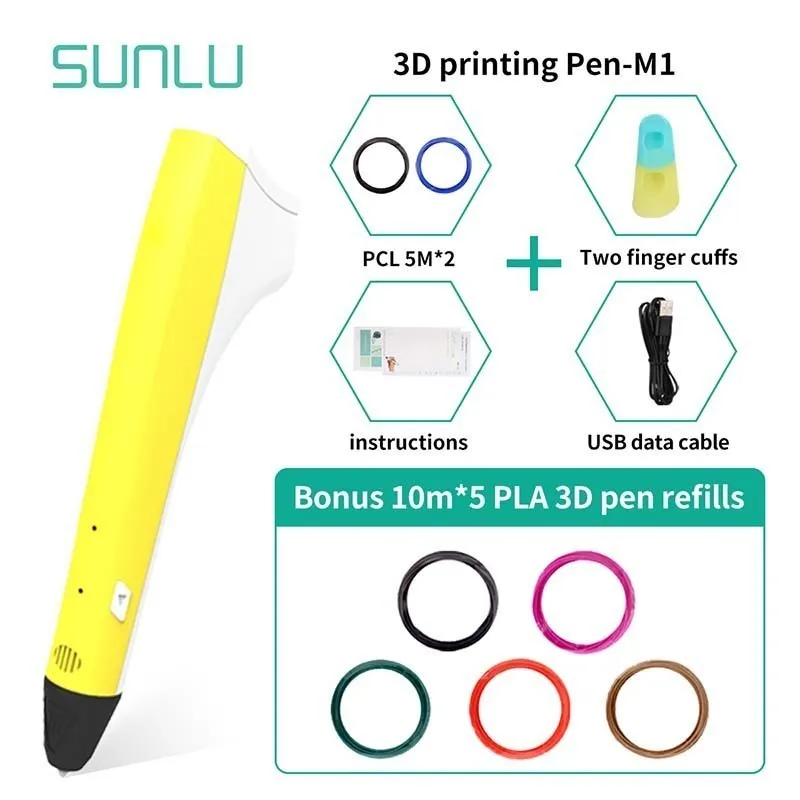 Ручка для 3d печати SUNLU с поддержкой 1 75 мм нити PLA/PCL низкотемпературные ручки