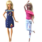 NK 2 шт.компл. Кукла Модный дизайн высокое качество ручное домашнее платье Кукла Одежда Костюм для Барби аксессуары девочка игрушка подарок 9X