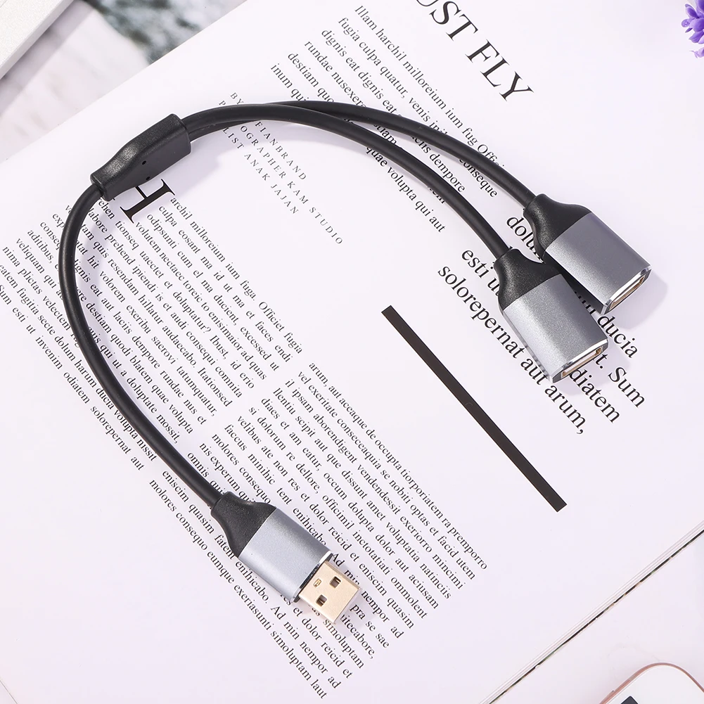 2 in 1 1 Male To 2 Female Extension Cord Cable USB Cable 1 Male to 2 Female Data Hub Power Extension Adapter Y Splitter
