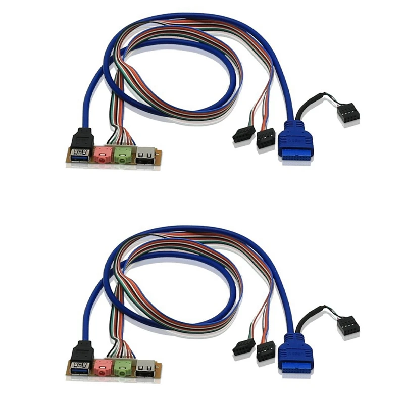 USB 2.0+ 3.0 Port Chassis PC Computer Case Audio Front Panel Replace Cable 70Cm 2 PACK | Компьютеры и офис
