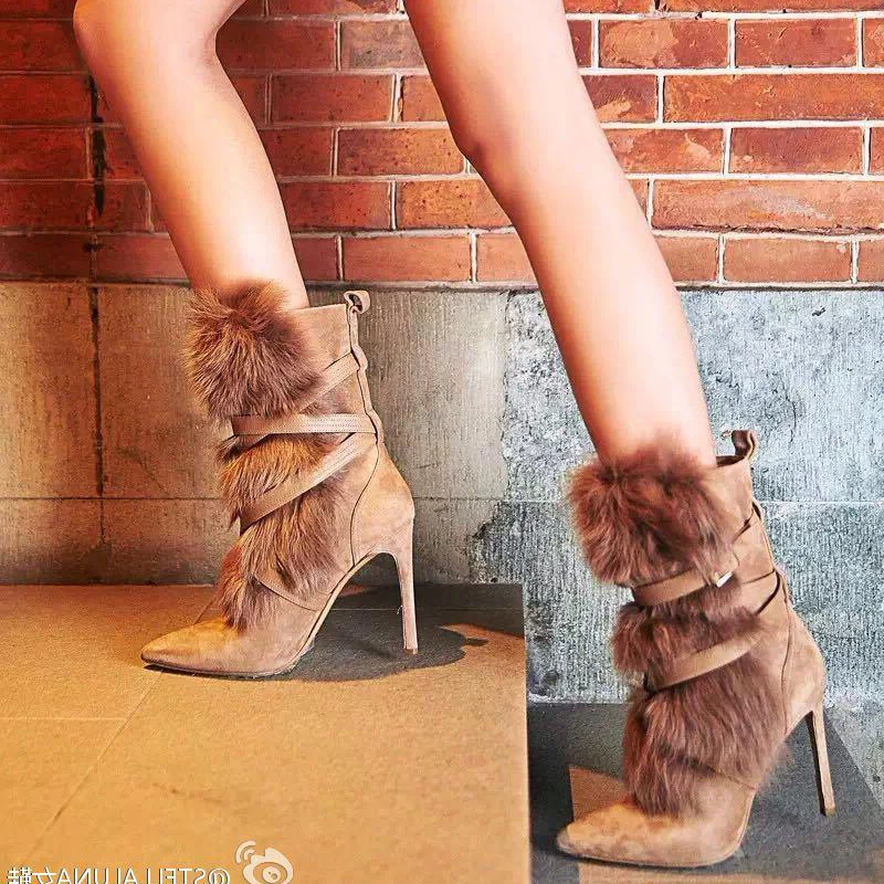 2019 роскошные женские ботинки теплые зимние сапоги на высоком каблуке 11 5 см