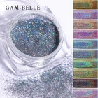 GAM-BELLE голографическая пудра на ногтях Лазерная Серебряная блестящая Хромовая пудра для ногтей DIP Shimmer Гель-лак хлопья для маникюра пигмент