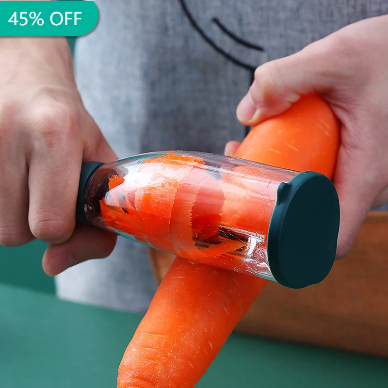 

Hot Vegetable Fruit Peeler Container Storage Peeler with Trash Can Fruit and Vegetable Slicer With Non-slip Handle Kitchen Tools