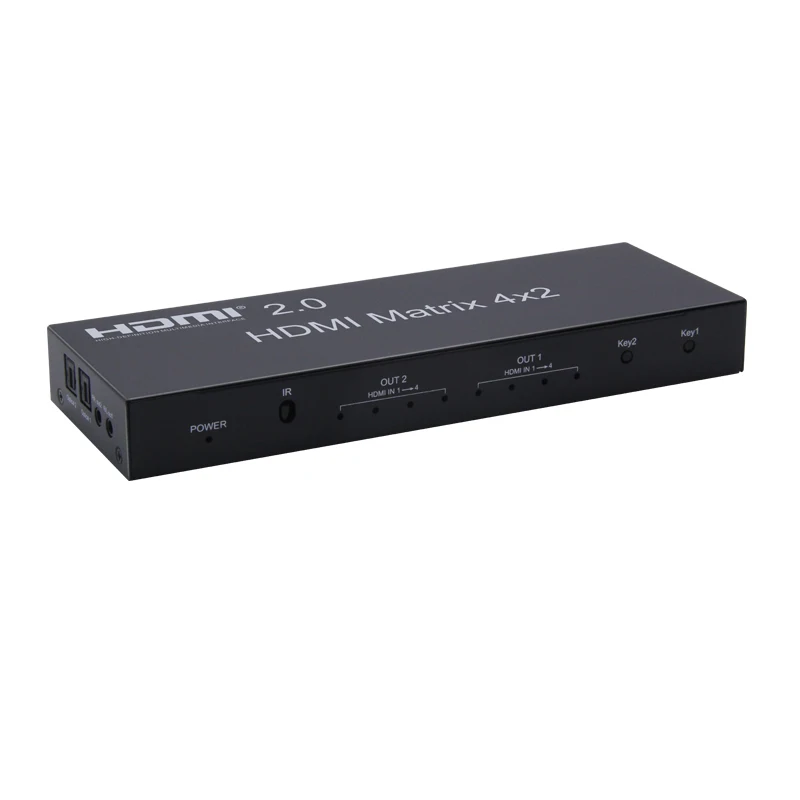 Фото 4K HDMI-совместимая матрица 2,0, 4x2 60 Гц, HD EDID, переключатель, сплиттер, матрица, поддержка двойного аудиовыхода, оптический и стерео №3
