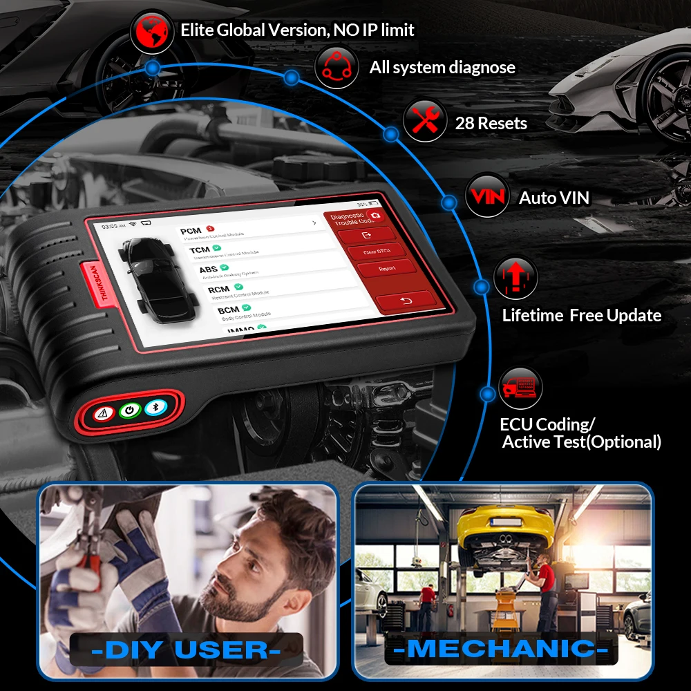 THINKCAR ThinkScan Max полный диагностический инструмент OBD2 сканер 28 сброс активного теста