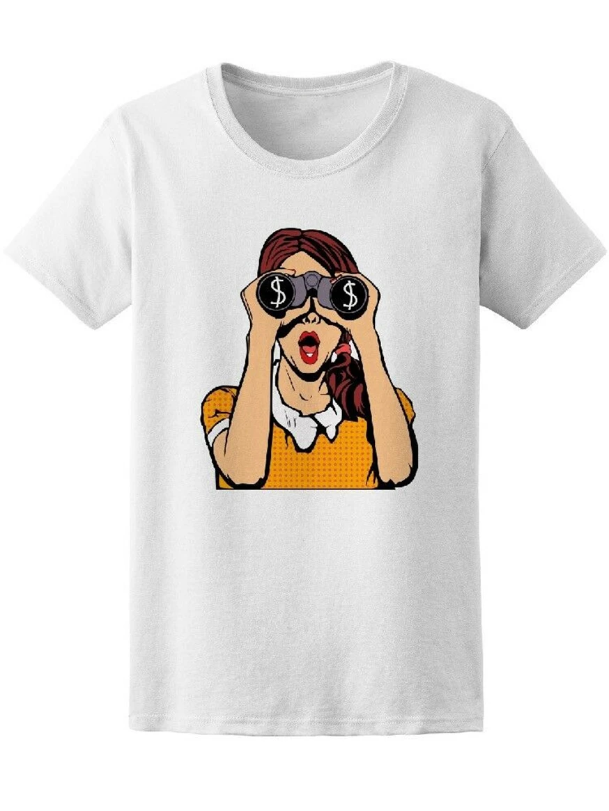 Pop Art Comic Girl бинокулярная женская футболка изображение оптовая продажа