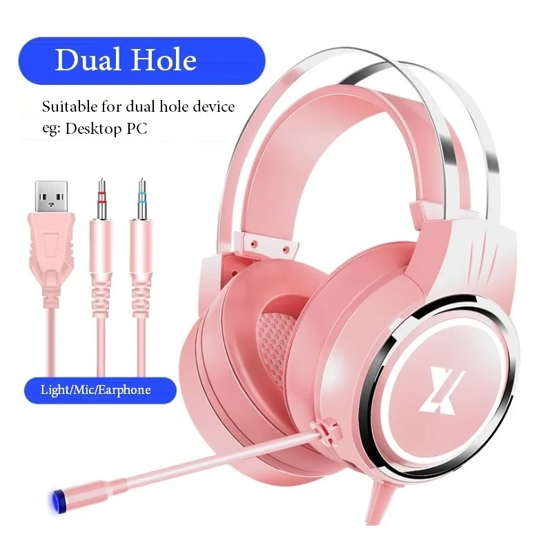 

Pink Girls Gaming Sets Keyboard Mouse Headset Combos 104 Keycaps Green Axis Mechanical Keyboard 3200 DPI Optical Mouse Earphone