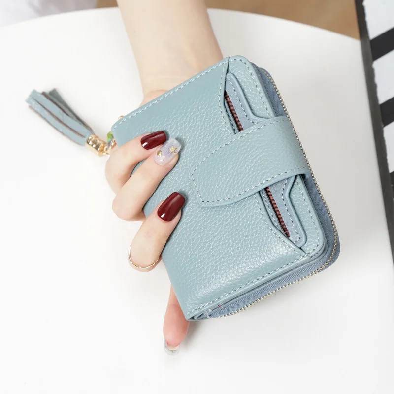Кожаный кошелек большой емкости женская короткая интегрированная сумка для карт