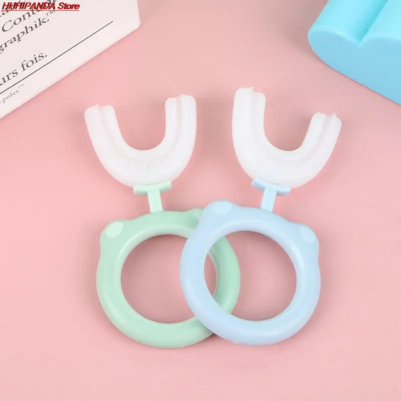 

Детская U-образная зубная щетка 2-12 лет, детская зубная щетка для ухода за полостью рта, чистящая щетка, мягкое Силиконовое отбеливание зубов