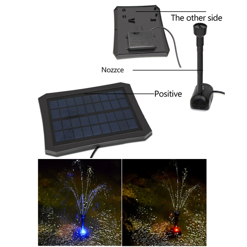 

Solar Powered Pool Fountain Water Pump Panel Kit Waterscape Floating Fountain Garden Pond Watering Submersible Pumps
