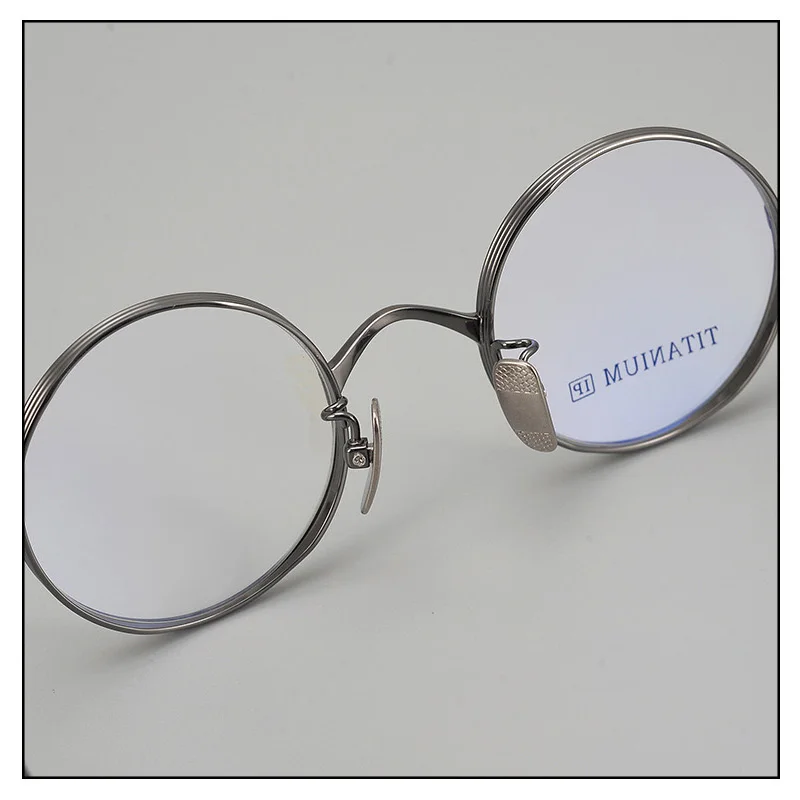 Мужские и женские круглые очки IP из чистого титана винтажные японские для