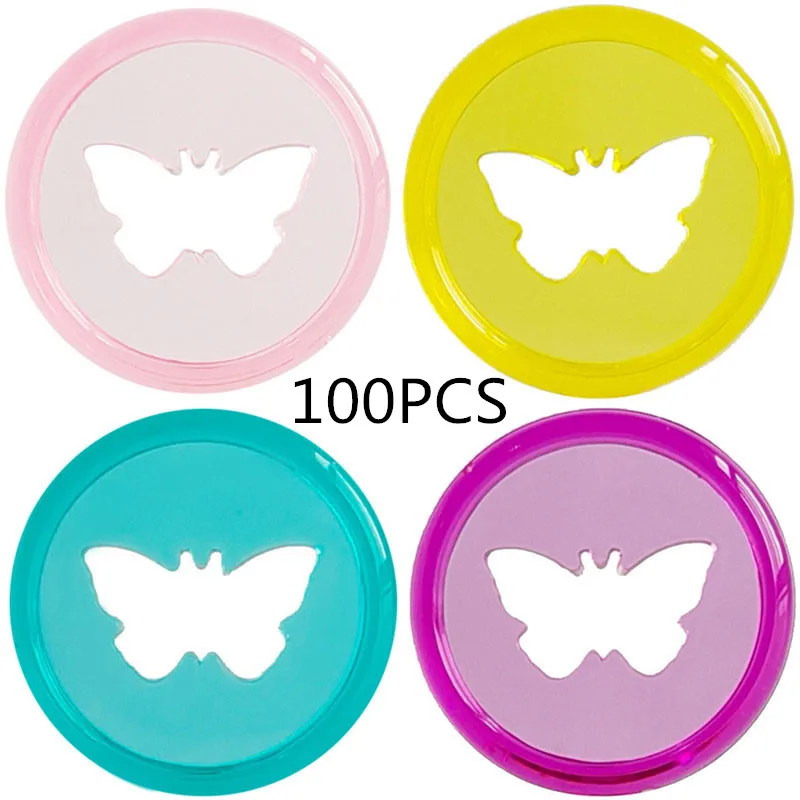 

100PCS28MM transparent binding ring mushroom hole loose-leaf plastic notebook butterfly transparent buckle