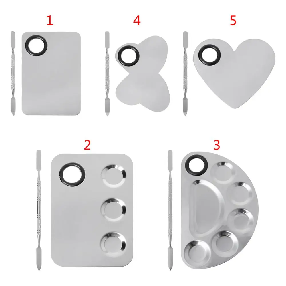 Набор шпателей из нержавеющей стали для Смешивания Краски поднос нейл-арта