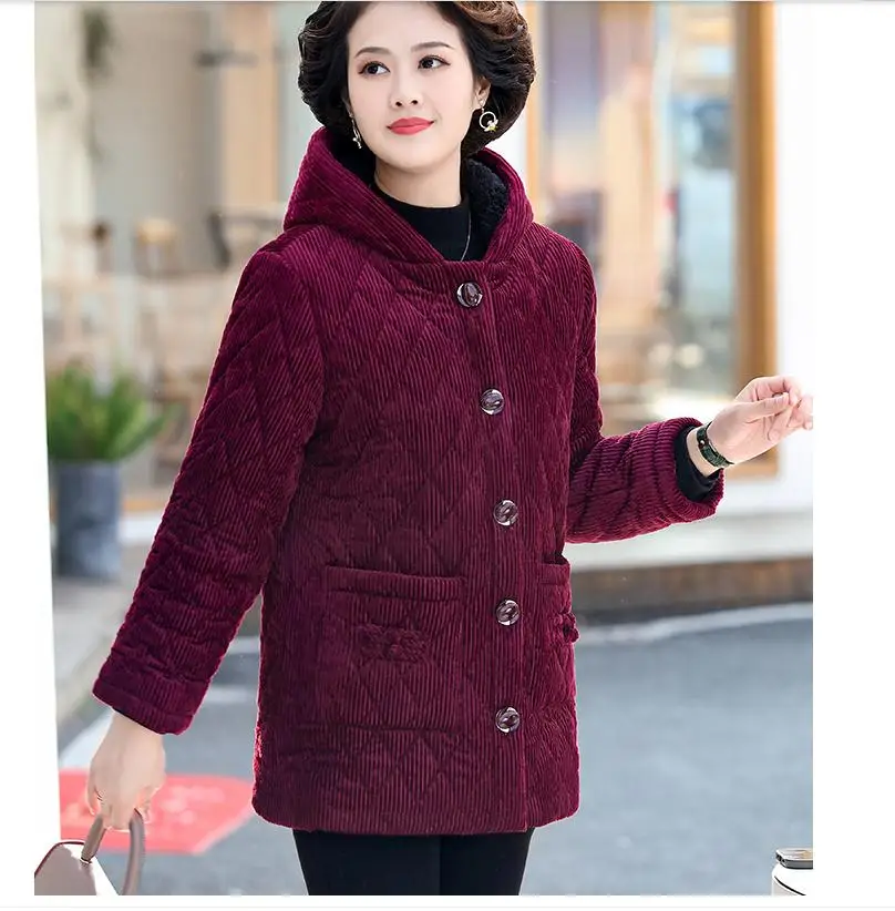 

Women's cotton-padded clothes coat in winter Long sleeve hooded