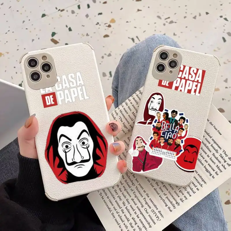 

la casa de papel Phone Case Lambskin Leather For iphone 12 11 8 7 6 XR X XS PLUS MINI PLUS PRO MAX Shockproof Luxury cool