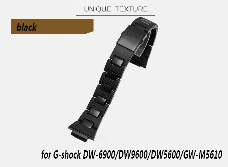 Высококачественный пластиковый ремешок для часов для DW-6900/DW9600/DW5600/GW-M5610 браслет с пряжкой из нержавеющей стали PVD черного цвета