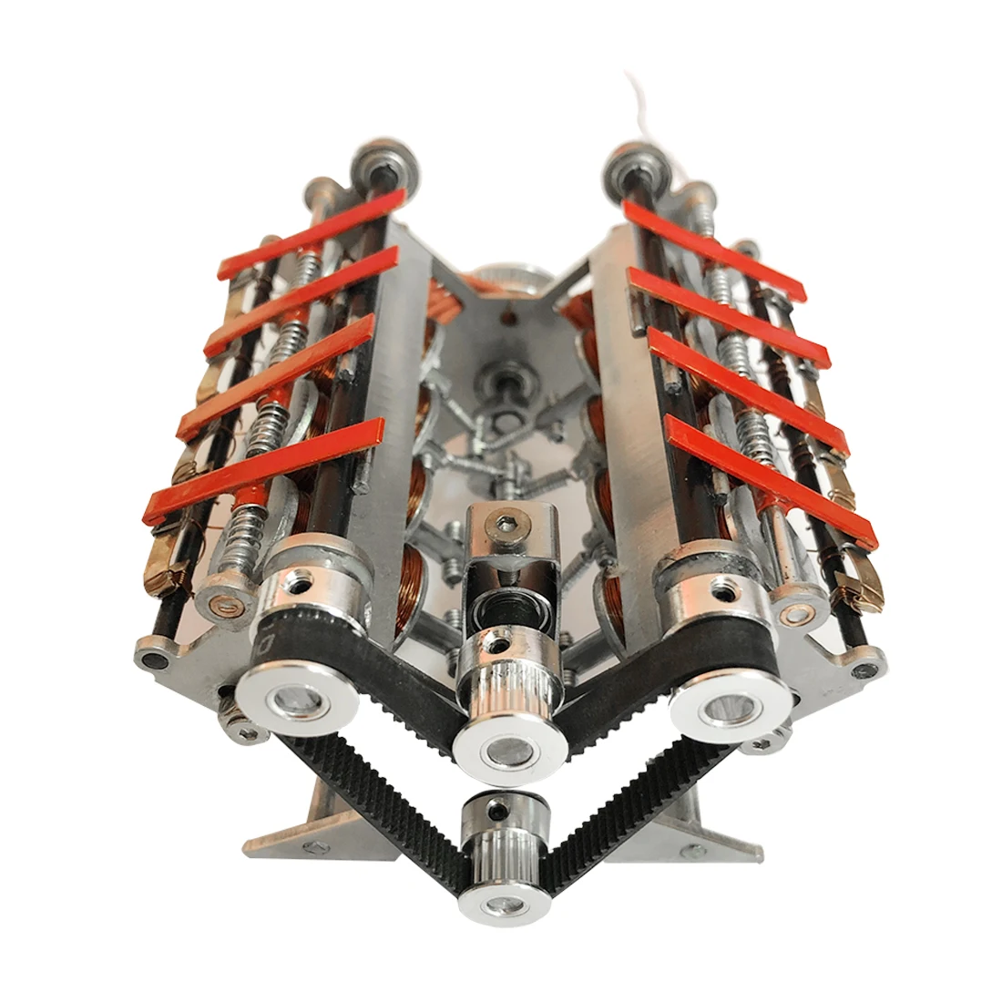 

24v V8 Electromagnetic Engine Model DIY Runnable High-Speed Generator Teaching Motor Model For Children Educational Toys Gift