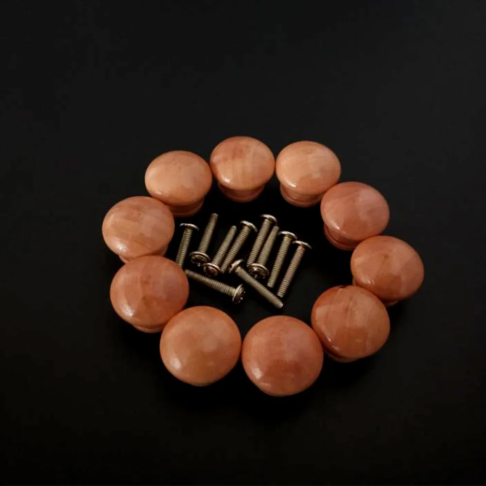 10 шт. круглые деревянные ручки для ящика шкафа дверная ручка кухонные мебельная