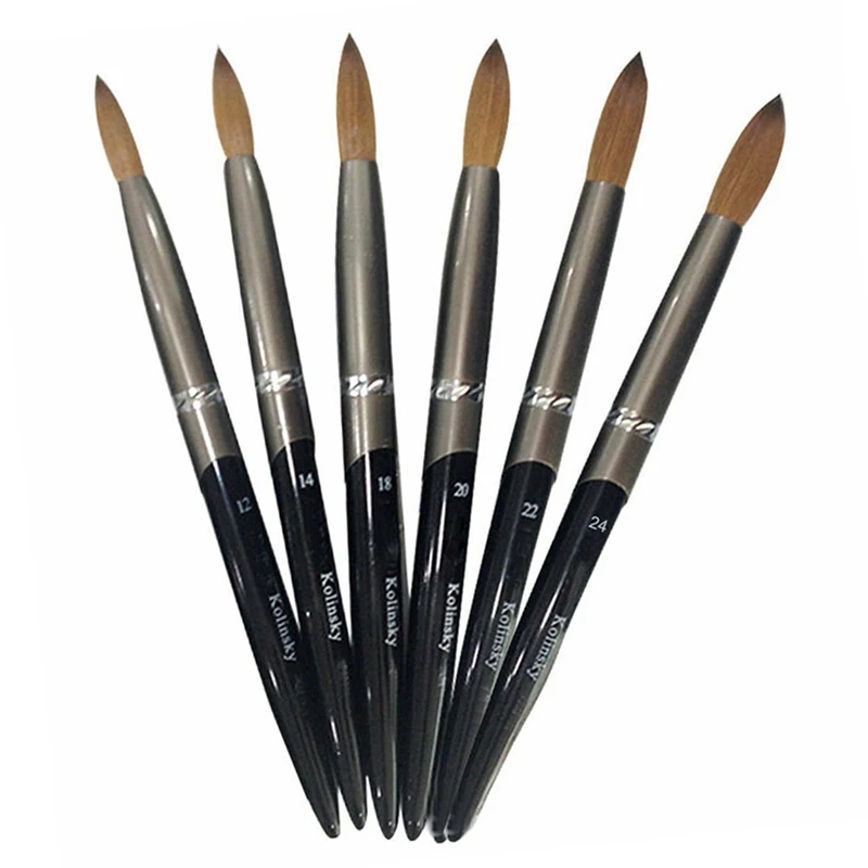 100% kolinsky D щетка для ногтей норковая кристальная ручка чистый колинский волос