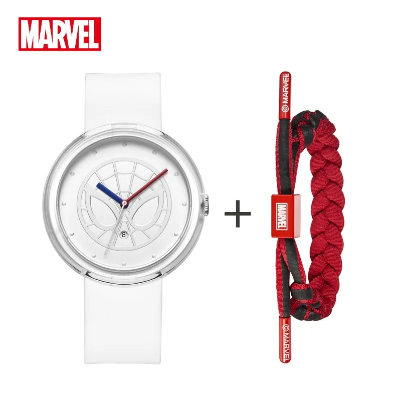 Marvel Women The Avengers Spider Iron Man Quartz Wristwatch 3D Stereo Dial Hero Crystal Silicone Strap Uinsex Disney Clock Date