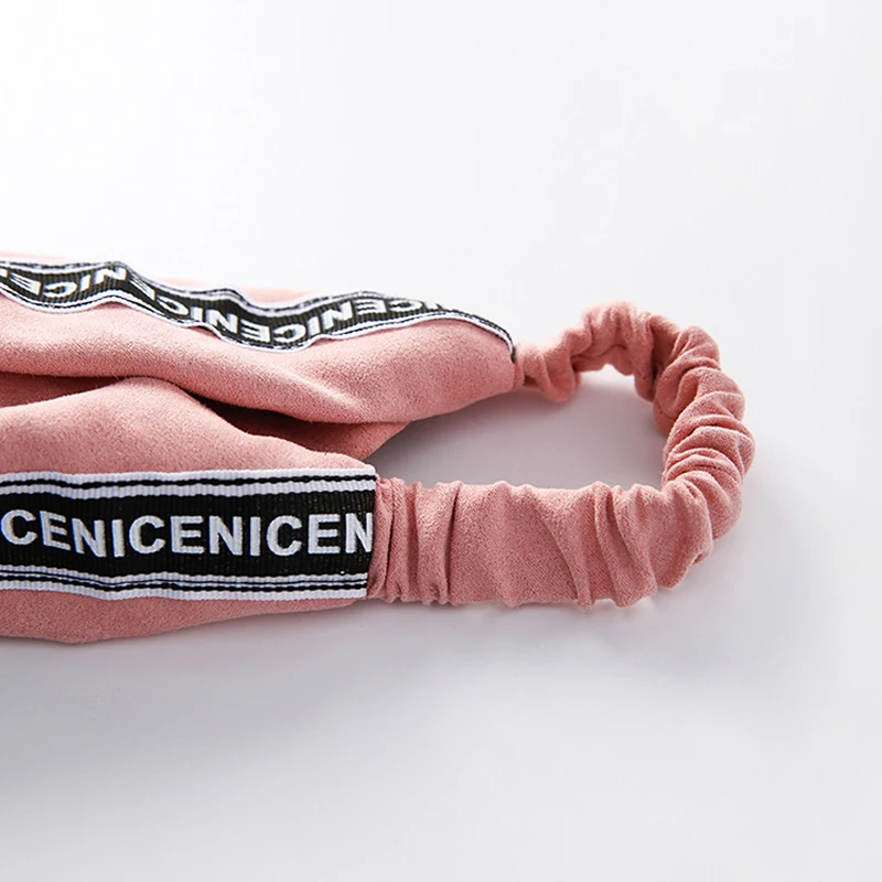 Креативные милые повязки для волос с буквенным принтом замшевые на голову