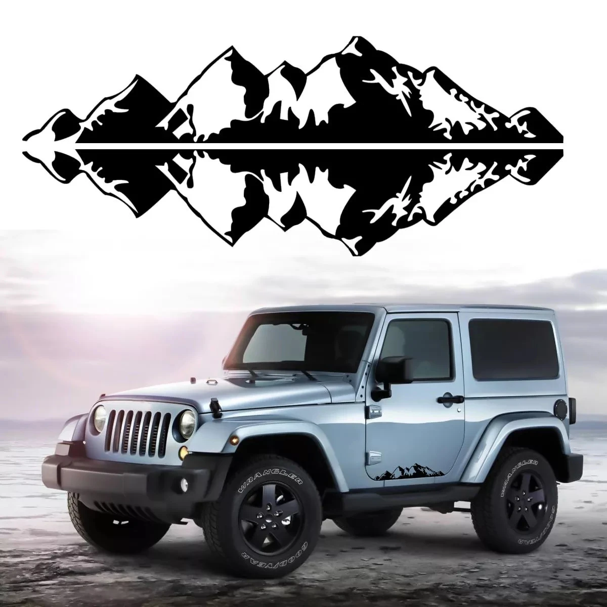 

Aliauto Cartoon Mountain Range Car Sticker for Auto Decal Vinyl Car Window Body Decoration Sticker Car Accessories,12CM*29CM